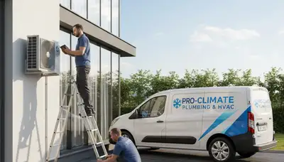 Technician performing AC repair and plumbing service in Alexandria VA home